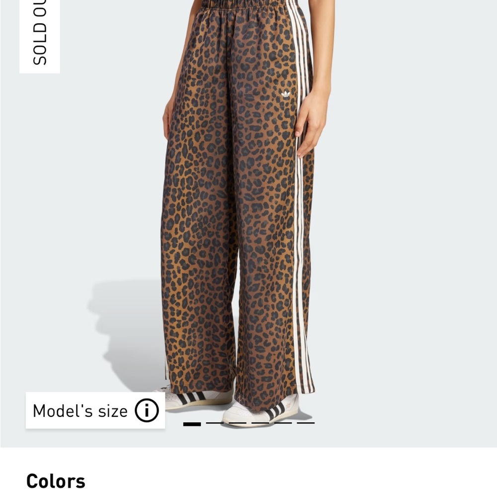 adidas Originals Brown Track Pants with Leopard Print